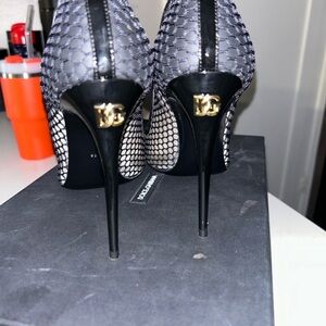 Dolce & Gabbana Black and Gold Stiletto Heels